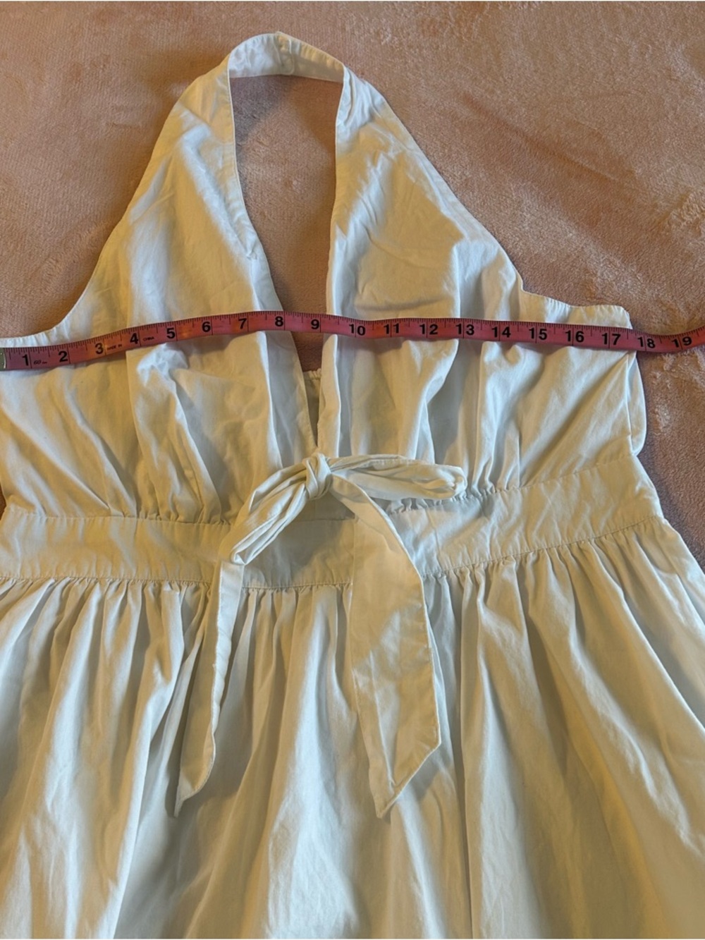 Venus white cotton halter dress with bow in front size 16 - Picture 9 of 12